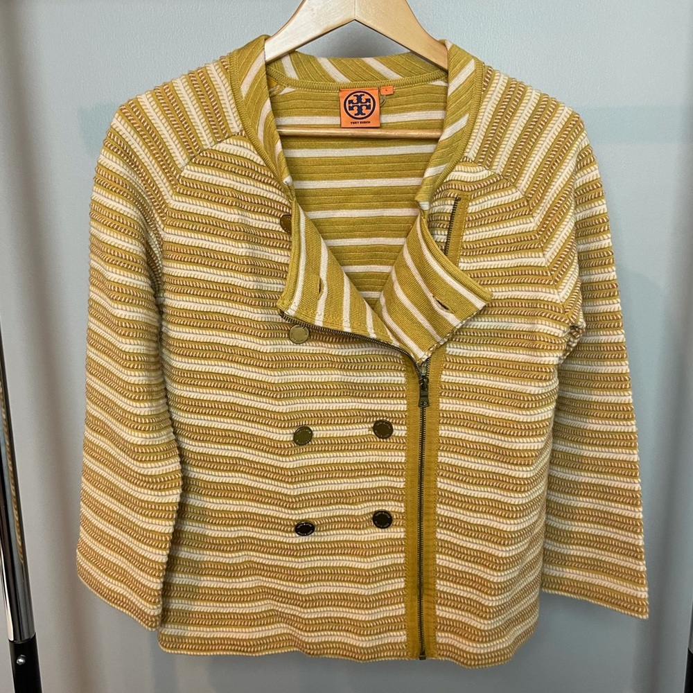 Tory Burch Wool Knit Jacket with Zip Front - Picture 6 of 7